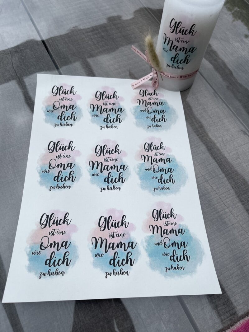 Kerzentattoo Glück ist eine Mama/Oma wie dich zu haben