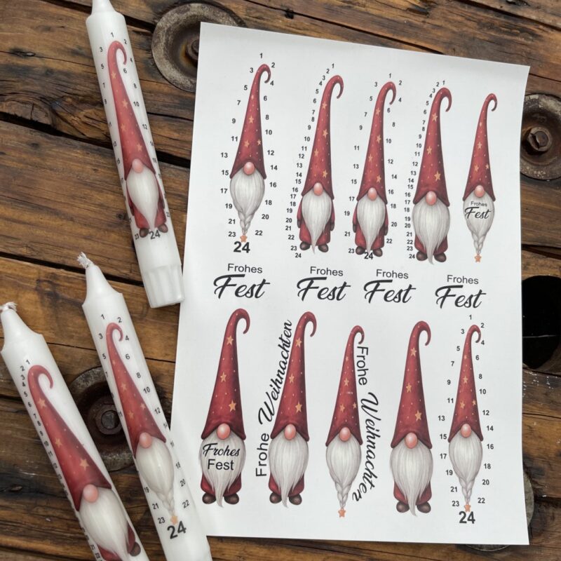 Kerzentattoo Adventskalender-Weihnachtsmann